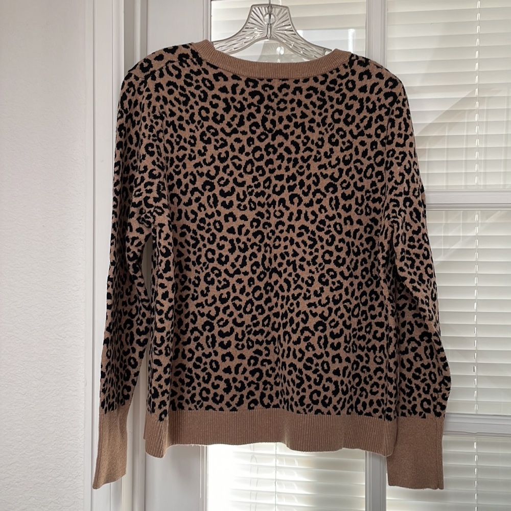 a new day Leopard Print Sweater - Tan and Black - Picture 2 of 7